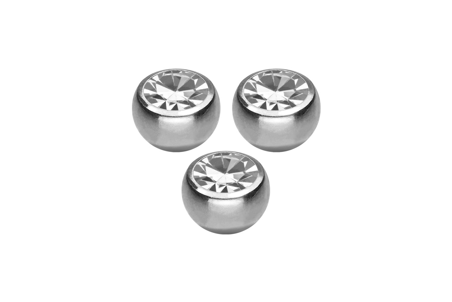 SET Chirurgenstahl Schraubkugel KRISTALL von Piercingline